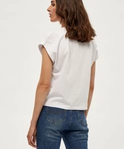 PEPPERCORN Femme DIMA V NECK TEE T Shirt Basique White -Promos PEPPERCORN Magasin 005b3290c24f4a0ab8ce4c045ff11983