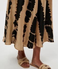 PEPPERCORN Femme DIONA Jupe Trapèze Warm Sand Pr -Promos PEPPERCORN Magasin 033189d2449d429da0b098af33b705ca