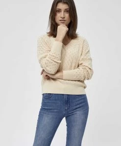 PEPPERCORN Femme ROSALIA V NECK Pullover Sandshell
