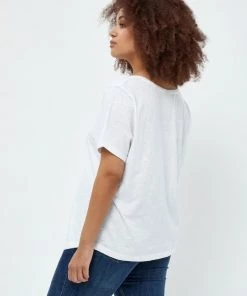 PEPPERCORN Femme ESTEL T Shirt Basique White -Promos PEPPERCORN Magasin 0626fdbaeddd441fac4b883fb570d39a