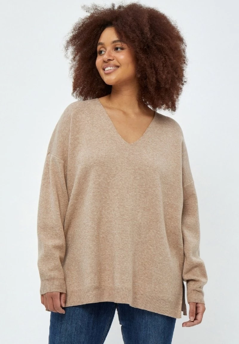 PEPPERCORN Femme Pullover Warm Sand Melange 1 PEPPERCORN Femme Pullover Warm Sand Melange