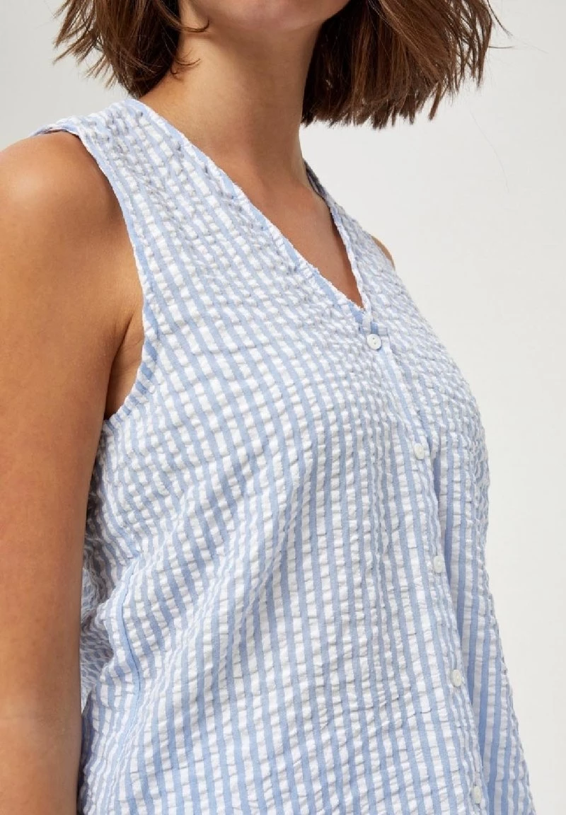 PEPPERCORN Femme ELAINE Blouse Skyway Blue Striped 4 PEPPERCORN Femme ELAINE Blouse Skyway Blue Striped – Image 4