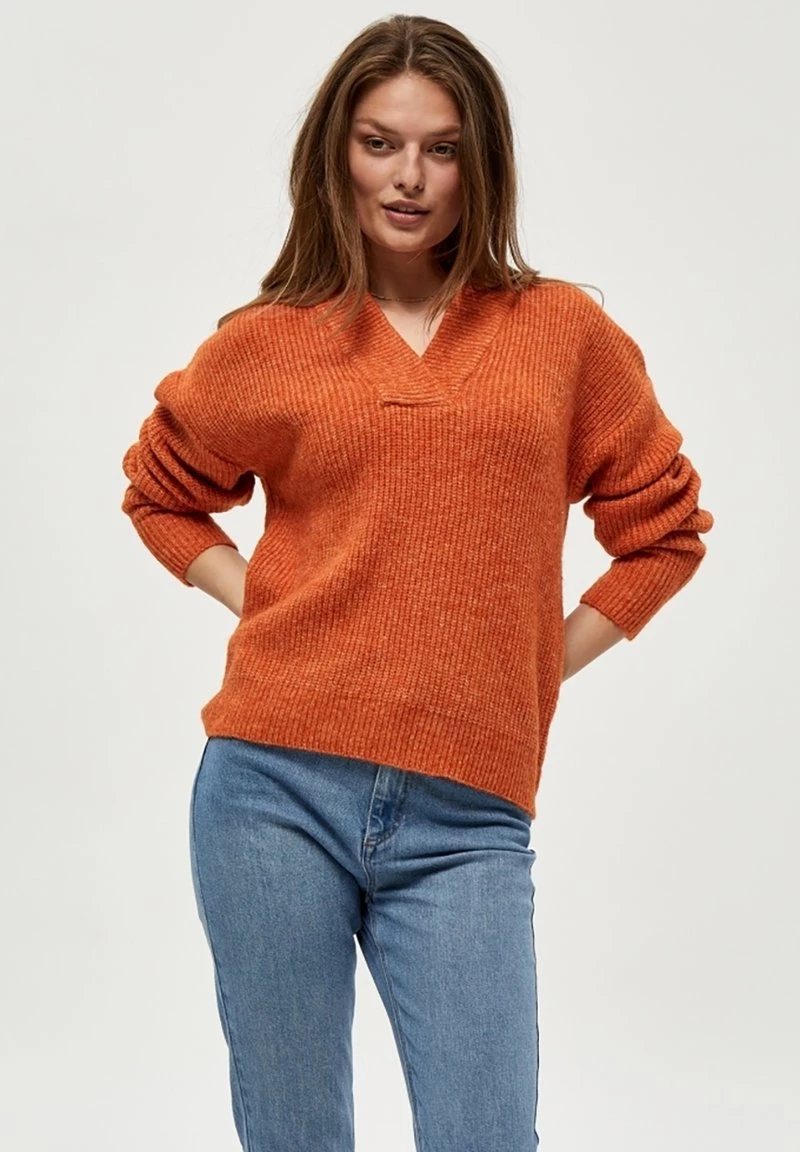PEPPERCORN Pullover Apricot Orange Melange Femme 1 PEPPERCORN Pullover Apricot Orange Melange Femme