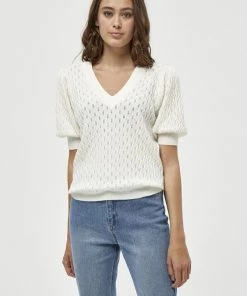 PEPPERCORN Femme ROSALIA PUFF SLEEVE T Shirt Imprimé Cloud Dancer