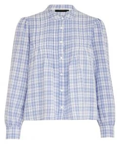 PEPPERCORN CARRIE JEMINA Chemisier Duck Blue Checked Femme -Promos PEPPERCORN Magasin 1bae2fbbea804a02869fe8e3b11fd2c7