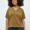 PEPPERCORN PHILINA CURVE T Shirt Basique Ermine Brown Femme