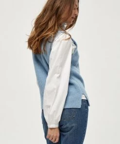 PEPPERCORN PENELOPE ZIPPER T Shirt Imprimé Dusk Blue Melange Femme -Promos PEPPERCORN Magasin 241e90cd97e54b3bb71fbdaf730bb209