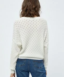 PEPPERCORN Femme ROSALIA V NECK Pullover Cloud Dancer -Promos PEPPERCORN Magasin 2bd50447313541a58f17b4028ffdb78d