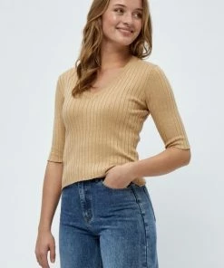 PEPPERCORN TANA T Shirt Basique Warm Sand Melange Femme