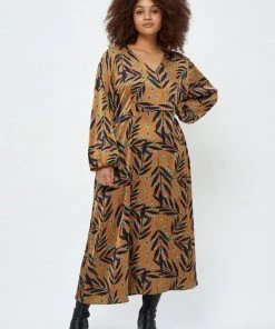 PEPPERCORN Robe Longue Bran Brown Femme