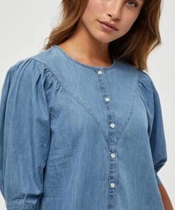 PEPPERCORN DELARA Chemisier Light Blue Wash Femme -Promos PEPPERCORN Magasin 45732ecfbea8495eba49a3db5d1ad96a