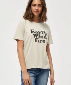 PEPPERCORN DEBORAH T Shirt Imprimé Feather Gray Femme