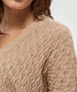 PEPPERCORN Femme ROSALIA V NECK Pullover Warm Sand Melange -Promos PEPPERCORN Magasin 479268aa7a65420a9baa9940583aede5