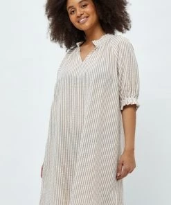 PEPPERCORN ELAINE Robe De Jour Warm Sand Stripe Femme