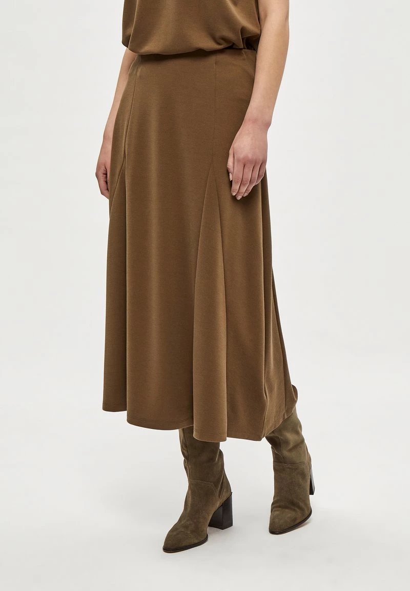 PEPPERCORN Femme LANA Jupe Trapèze Crocodile Green 1 PEPPERCORN Femme LANA Jupe Trapèze Crocodile Green