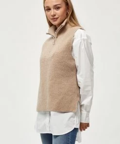 PEPPERCORN PENELOPE ZIPPER T Shirt Imprimé Gray Morn Melange Femme