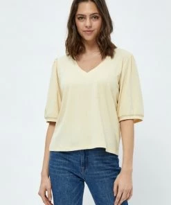 PEPPERCORN V NECK T Shirt Basique Almond Milk Femme