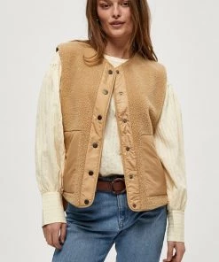 PEPPERCORN Femme CARMEN Veste Sans Manches Warm Sand