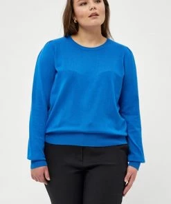 PEPPERCORN Femme TANA PUFF LONGSLEEVE CURVE Pullover Daphne Blue