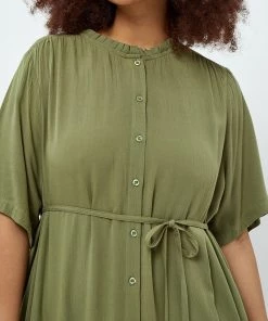 PEPPERCORN Femme DARCY CURVE Robe Chemise Mosstone Green -Promos PEPPERCORN Magasin 58c7ee3d6fb54c90ab44f216c1d34da7