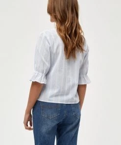 PEPPERCORN DIARA Blouse Skyway Blue Striped Femme -Promos PEPPERCORN Magasin 59022c47621443a8a5dd95608c141a2b