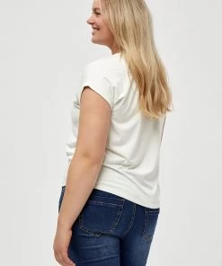 PEPPERCORN ROSALINDA MALUCCA CURVE T Shirt Basique Gardenia Femme -Promos PEPPERCORN Magasin 592e8ff99de34fb7a93b35cd6cde4d76