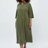 PEPPERCORN DJANET Robe Chemise Juniper Green Femme