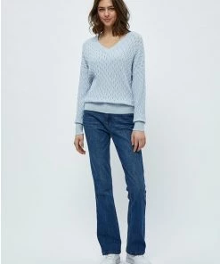 PEPPERCORN ROSALIA V NECK Pullover Skyway Blue Melange Femme -Promos PEPPERCORN Magasin 65e44f0d69134e9b98a642b0f10a3311