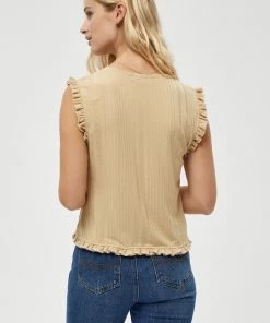 PEPPERCORN Femme DARLEEN TEE Débardeur Warm Sand -Promos PEPPERCORN Magasin 6702b8961fc8447db39c544f7c1951b8