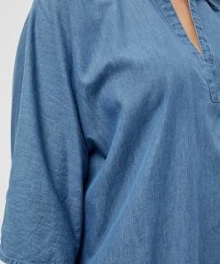 PEPPERCORN Femme CIA Blouse Light Blue Wash -Promos PEPPERCORN Magasin 679c41fd54634c40bb9ad1300e0410ab