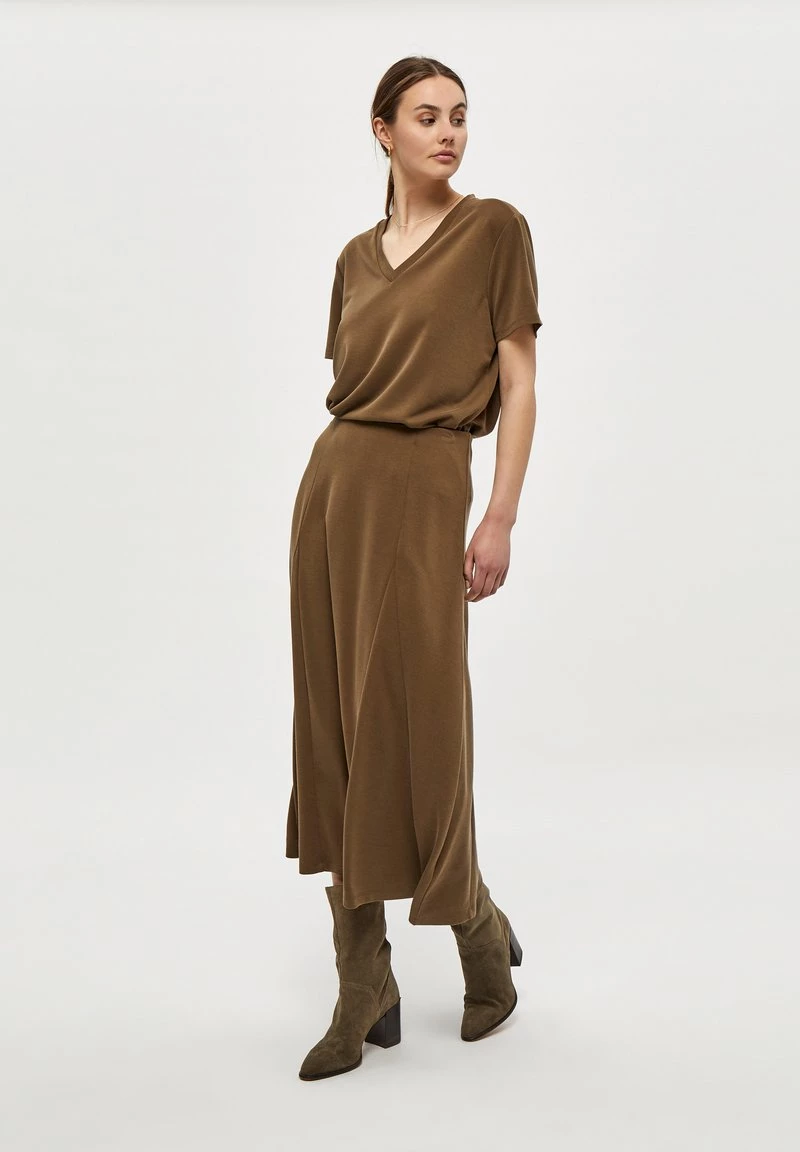 PEPPERCORN Femme LANA Jupe Trapèze Crocodile Green 2 PEPPERCORN Femme LANA Jupe Trapèze Crocodile Green – Image 2