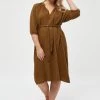 PEPPERCORN Femme EVE Robe De Jour Ermine Brown
