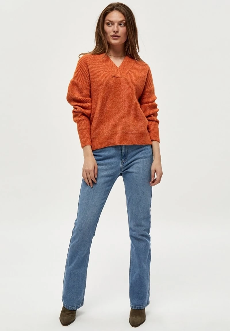 PEPPERCORN Pullover Apricot Orange Melange Femme 2 PEPPERCORN Pullover Apricot Orange Melange Femme – Image 2