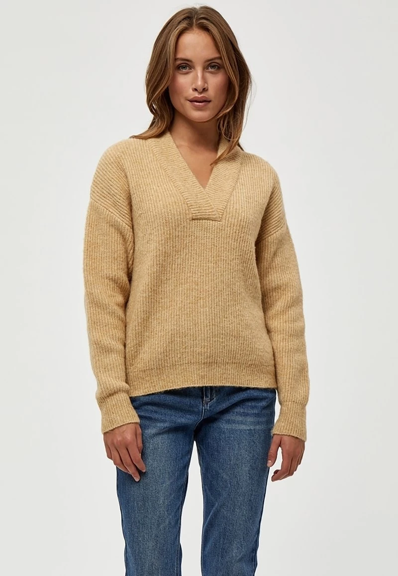 PEPPERCORN Femme Pullover Warm Sand Melange 1 PEPPERCORN Femme Pullover Warm Sand Melange
