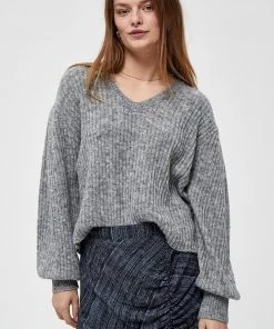 PEPPERCORN Pullover Grey Mel Melange Femme