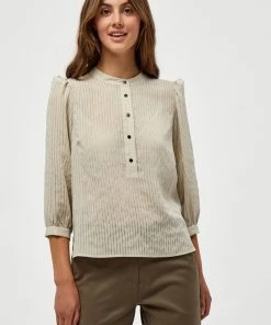 PEPPERCORN LISSI Blouse Warm Sand Stripe Femme