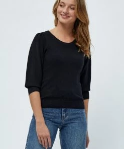 PEPPERCORN TANA 3/4 SLEEVE Pullover Black Femme