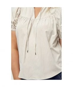 PEPPERCORN Femme EMALA Blouse Almond Milk Striped -Promos PEPPERCORN Magasin 75b5beed0eb4471d9193bb818823ab5c