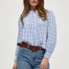 PEPPERCORN CARRIE JEMINA Chemisier Duck Blue Checked Femme