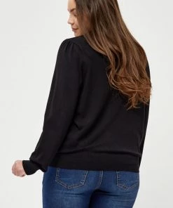 PEPPERCORN TANA PUFF LONGSLEEVE CURVE Pullover Black Femme -Promos PEPPERCORN Magasin 7ced6a14b8414b7481627e3bf4cc81a0