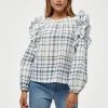 PEPPERCORN Blouse White Checked Femme