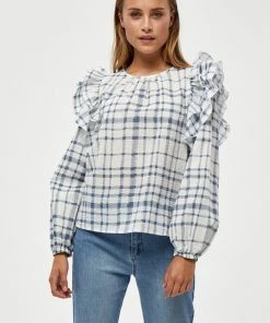 PEPPERCORN Blouse White Checked Femme