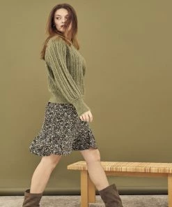 PEPPERCORN Femme ANASTASIA Jupe Trapèze Duffel Bag Green Pr -Promos PEPPERCORN Magasin 8275c3097a9146cd8fdfd7436c17a025