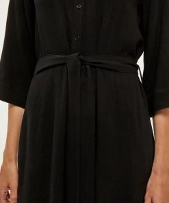 PEPPERCORN Femme DJANET Robe Chemise Black -Promos PEPPERCORN Magasin 85f38421237742bfae209d9c717ce40d