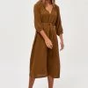 PEPPERCORN Femme EVE Robe De Jour Ermine Brown
