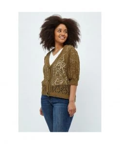 PEPPERCORN EDYN Gilet Ermine Brown Femme