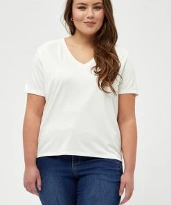 PEPPERCORN PHILINA CURVE T Shirt Basique Sandshell Femme