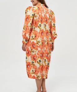 PEPPERCORN Femme Robe De Jour Orange/beige -Promos PEPPERCORN Magasin 90c6a993e83b466584adbd9cb2a6e8c1