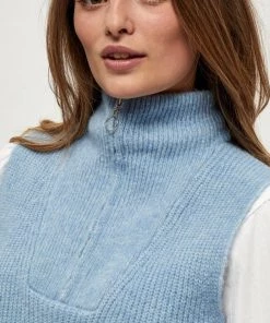 PEPPERCORN PENELOPE ZIPPER T Shirt Imprimé Dusk Blue Melange Femme -Promos PEPPERCORN Magasin 94b40ae2b85d4c75b3c2fc16cd4f5946