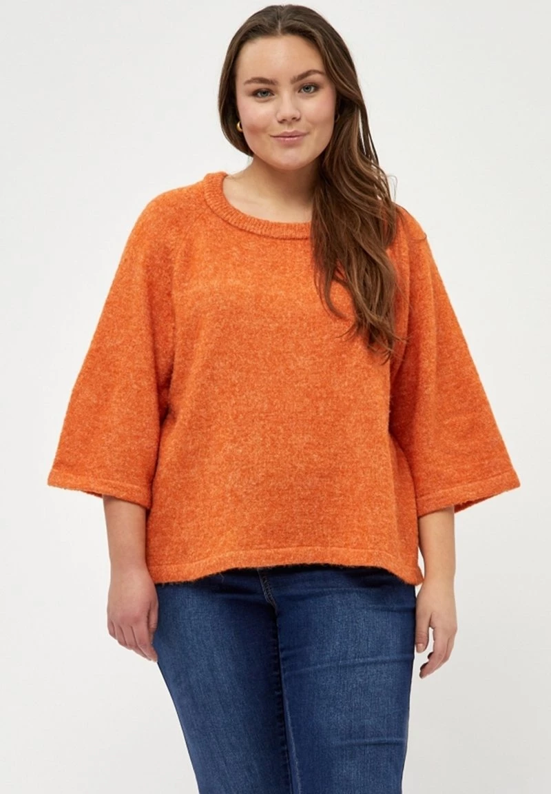PEPPERCORN PENELOPE 3/4 SLEEVE CURVE Pullover Apricot Orange Melange Femme 1 PEPPERCORN PENELOPE 3/4 SLEEVE CURVE Pullover Apricot Orange Melange Femme